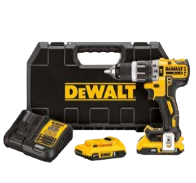 PARAFUSADEIRA/FURADEIRA DE IMPACTO 1/2” (13 mm) 20V MAX* LI-ION BRUSHLESS 2 BATERIAS 2AH CARREGADOR BIVOLT E MALETA  — DeWalt