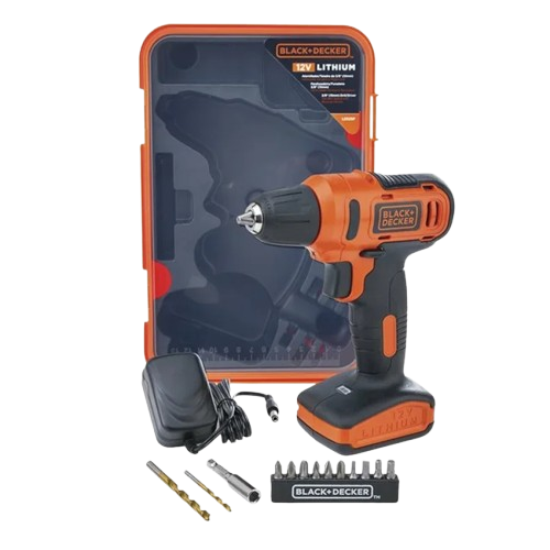 Furadeira Parafusadeira 3/8 12V Bivolt com 13 Acessórios LD12SP-BR BLACK + DECKER — Black + Decker